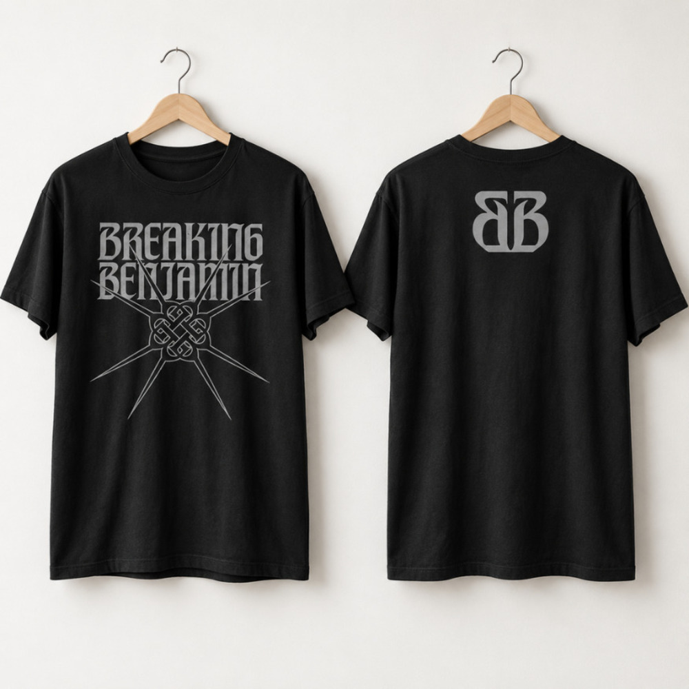 Breaking Benjamin Band Logo Gothic Star Symbol Vintage Black T-Shirt